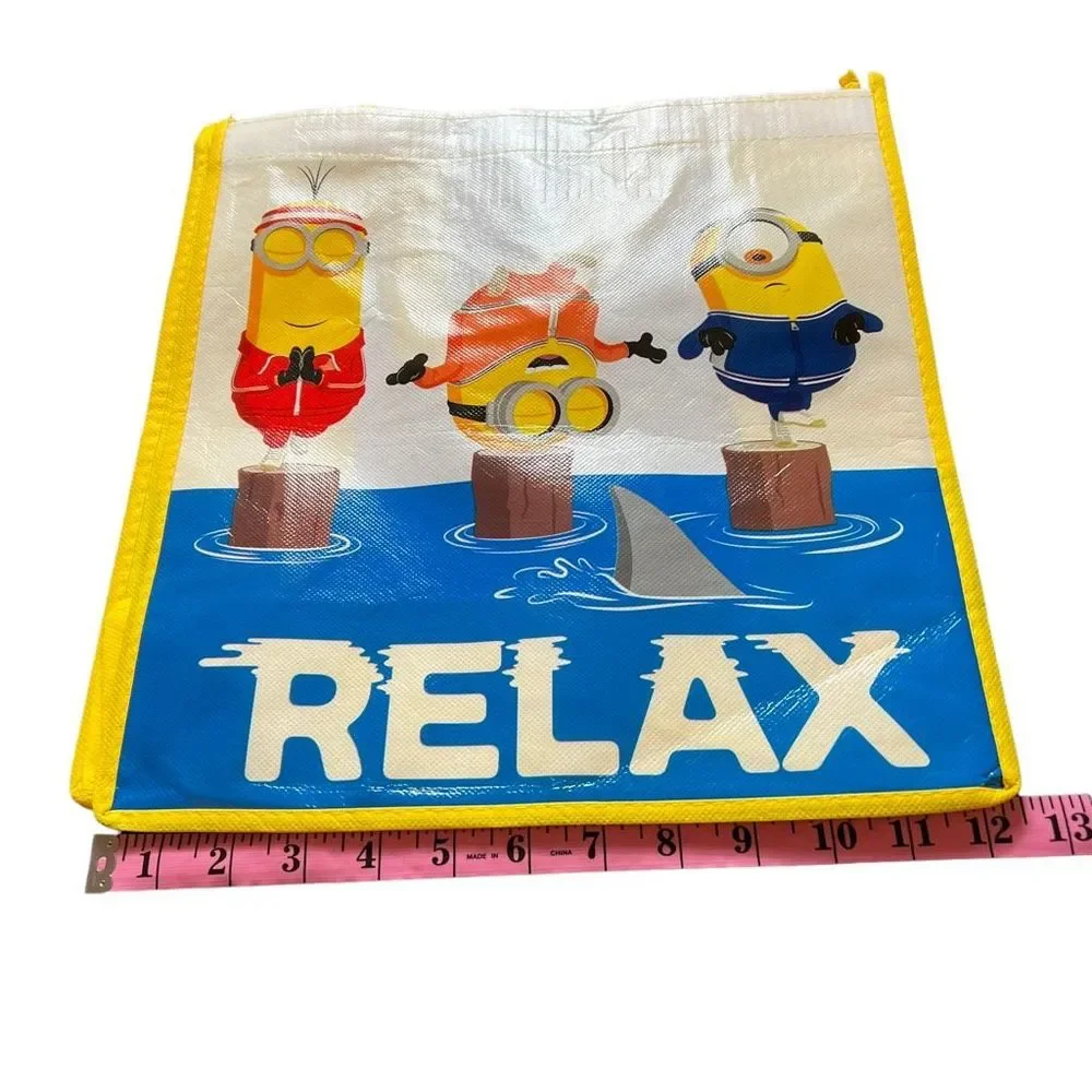 Minions 2 Reusable Tote Bags Apprx 12” x 13” x 6.5” 2 Nickelodeon Gift Bags‎